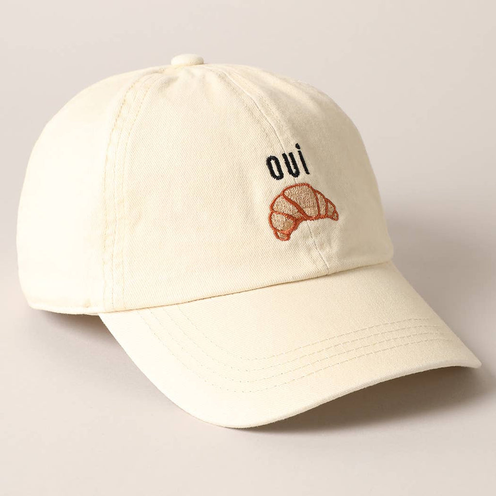 OUI Croissant Embroidered Baseball Cap