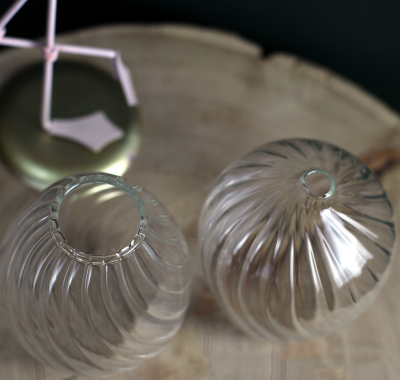 Twist Ribbed Glass Bud Vases