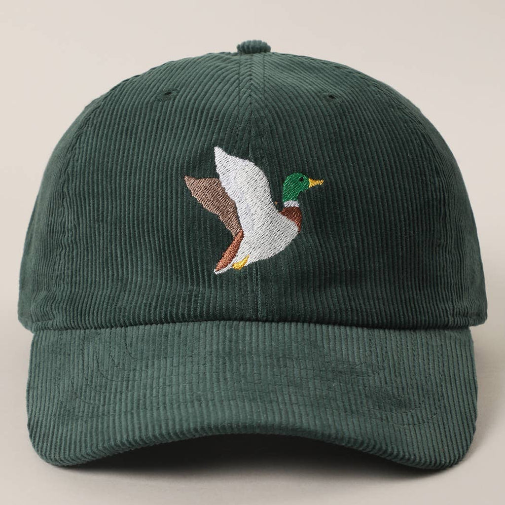 FLYING MALLARD Embroidered Corduroy Baseball Cap