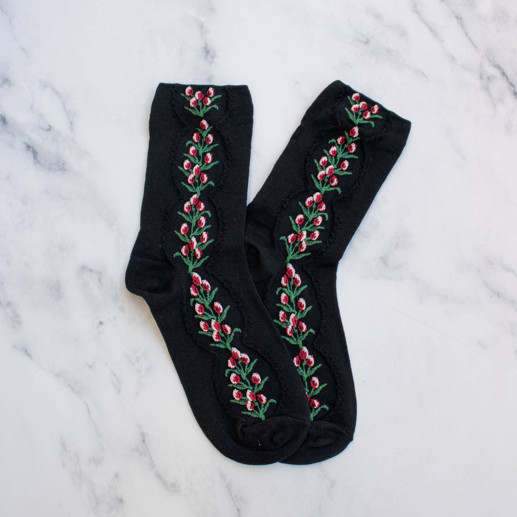 Women's Antique Tulip Flower Socks