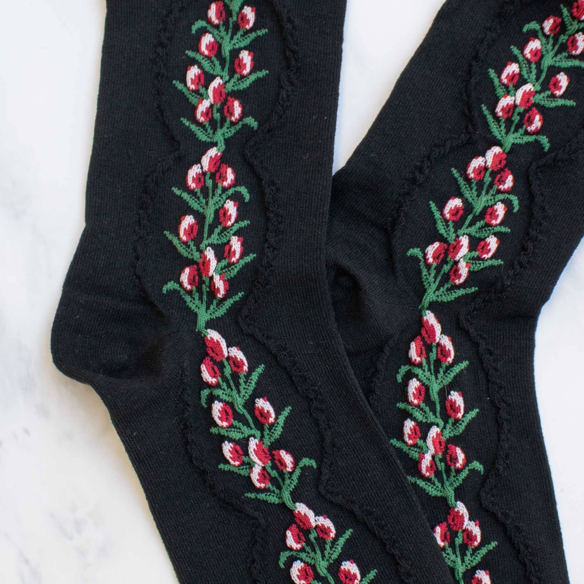 Women's Antique Tulip Flower Socks
