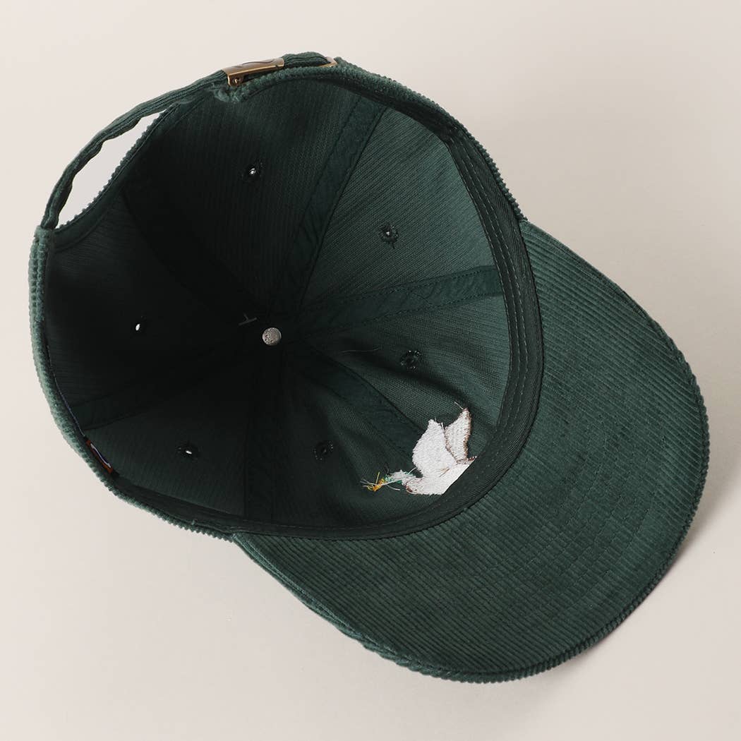 FLYING MALLARD Embroidered Corduroy Baseball Cap