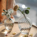 Twist Ribbed Glass Bud Vases