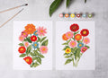 Zinna Blooms Paint-By-Numbers kit