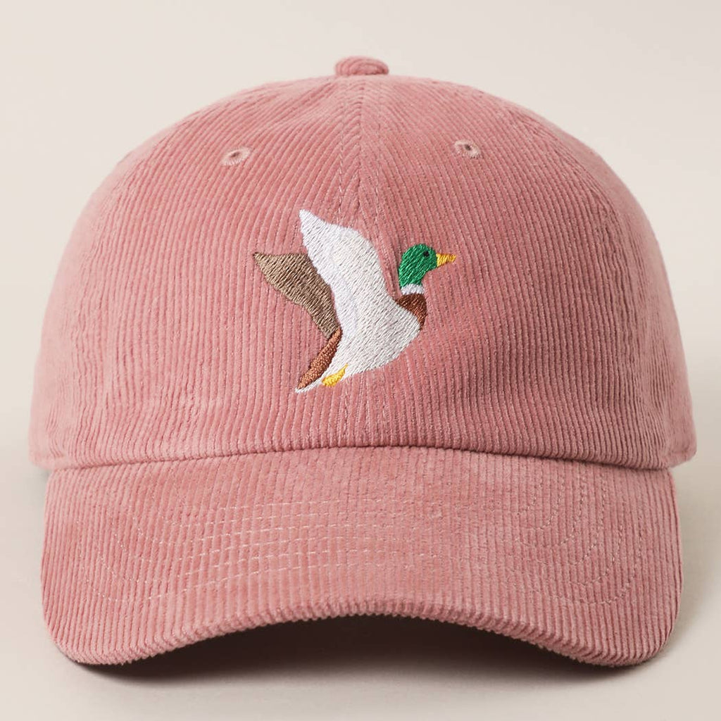 FLYING MALLARD Embroidered Corduroy Baseball Cap