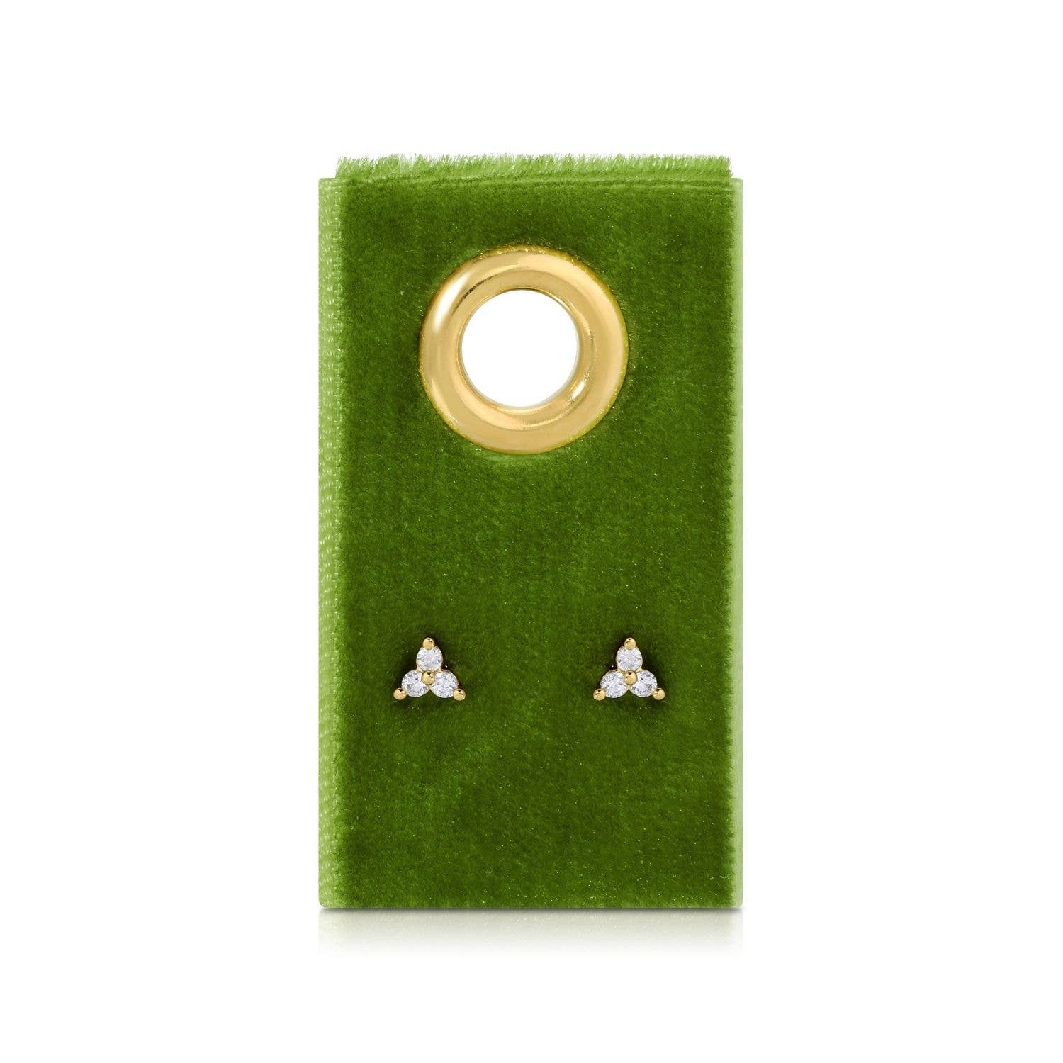 Triple Cluster Studs on Velvet Tag