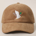 FLYING MALLARD Embroidered Corduroy Baseball Cap