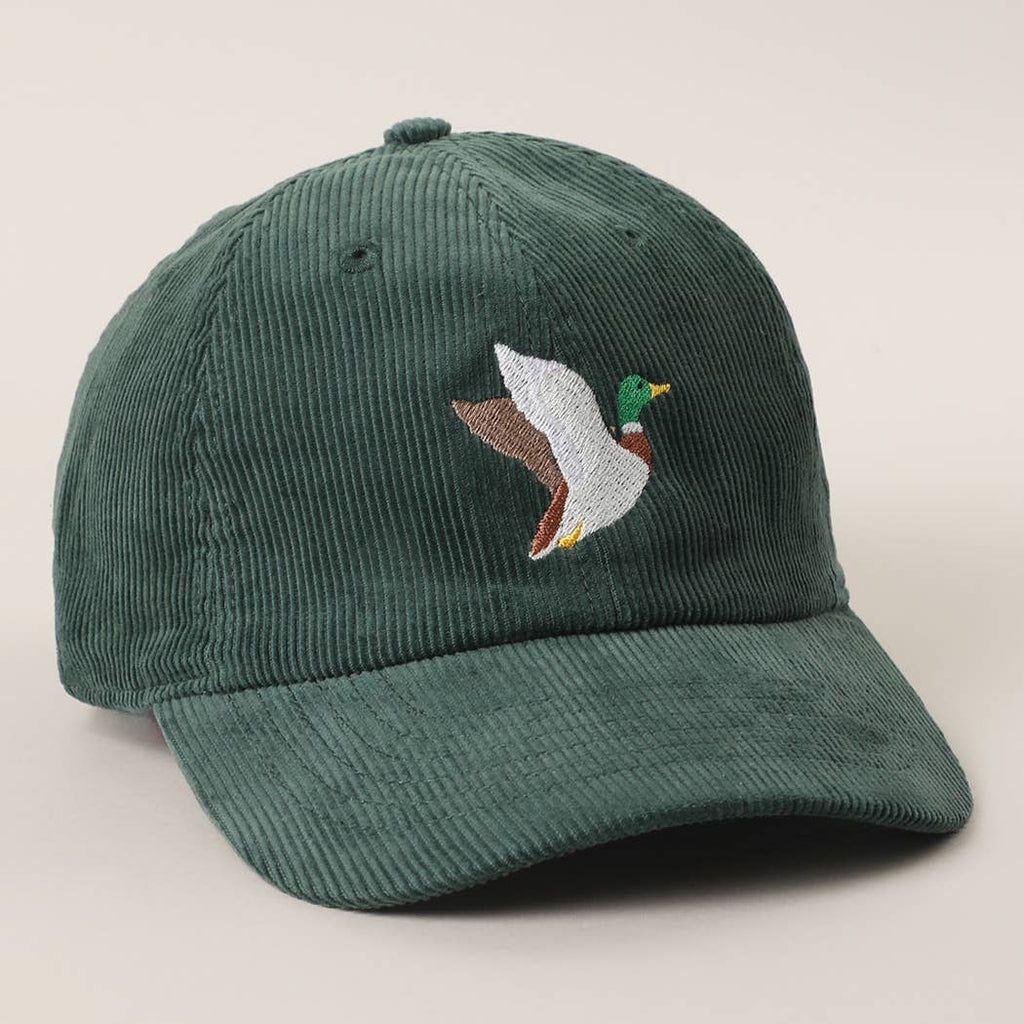 FLYING MALLARD Embroidered Corduroy Baseball Cap