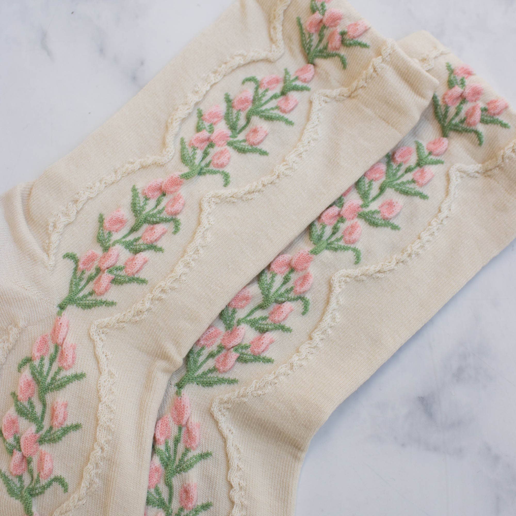 Women's Antique Tulip Flower Socks