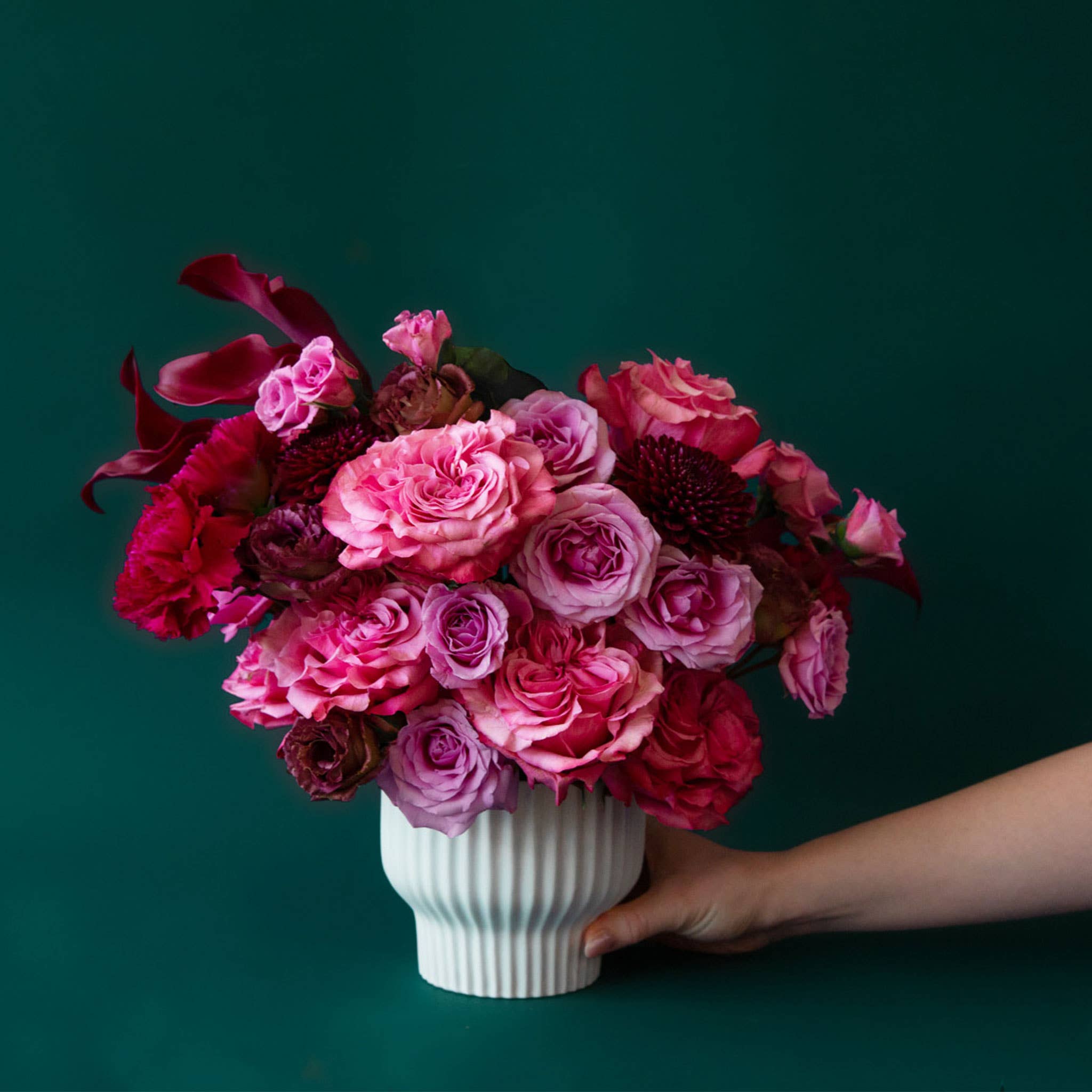 Presley Pedestal Vase | White