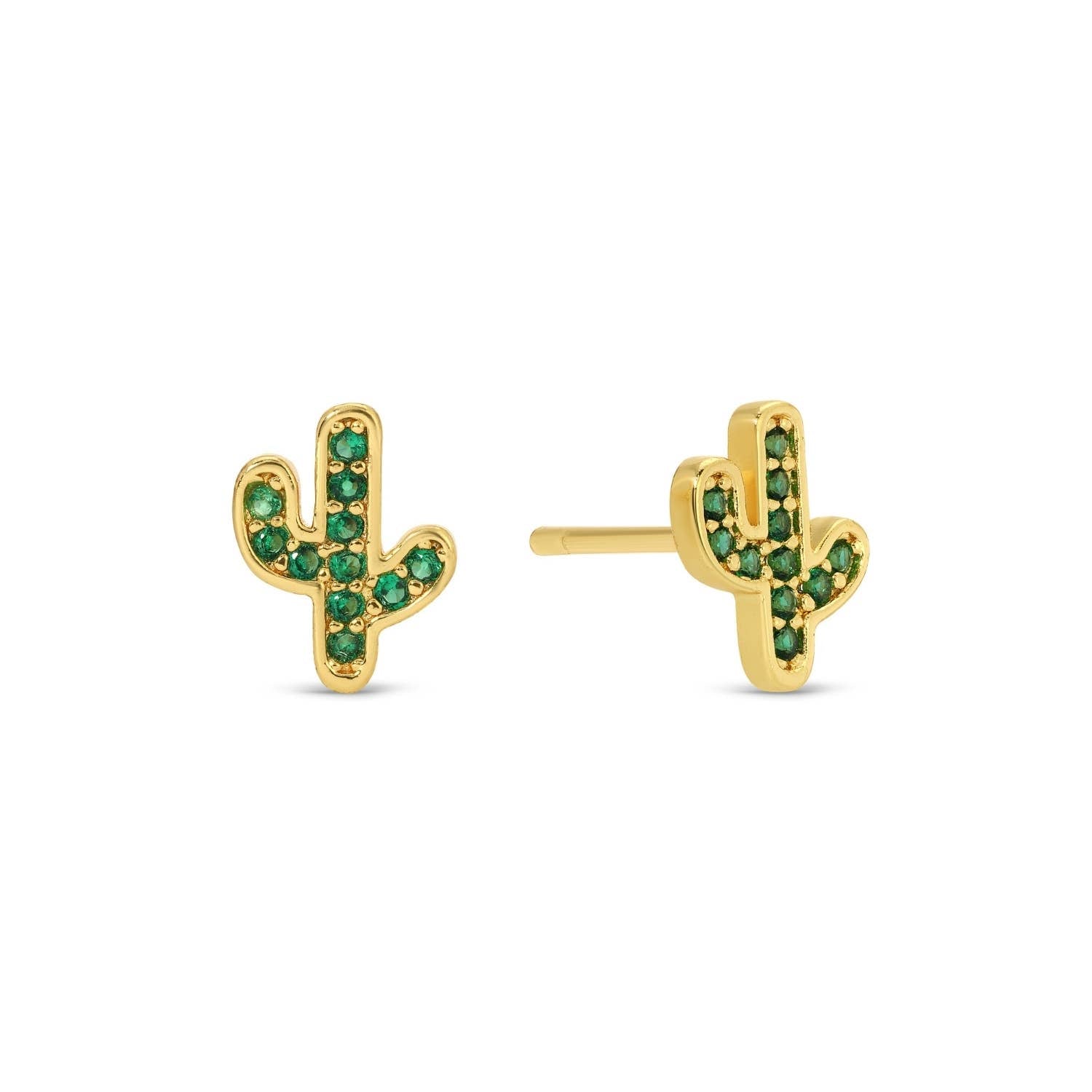 Green Pave Cactus On Velvet Gift Tag