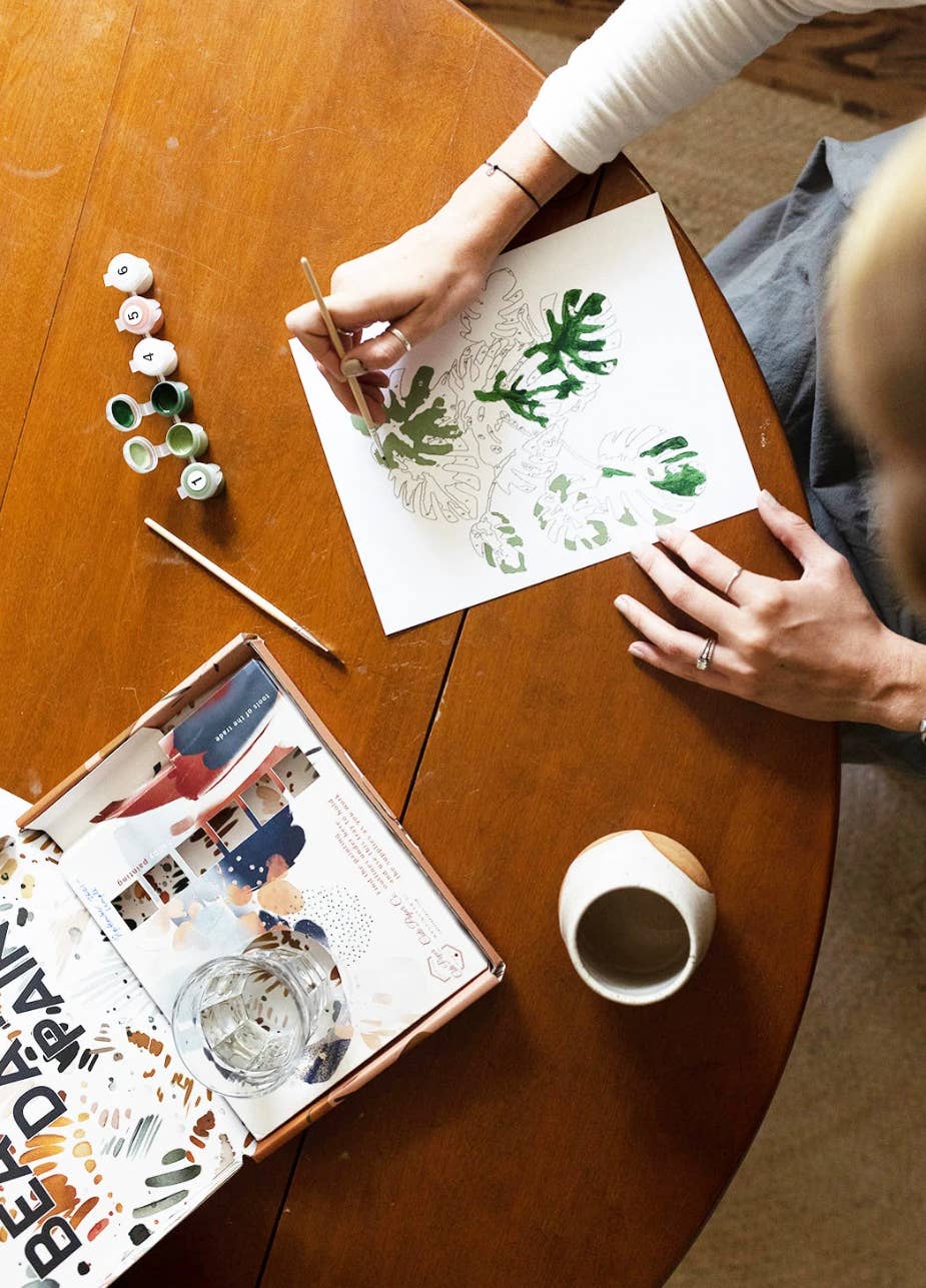 Zinna Blooms Paint-By-Numbers kit