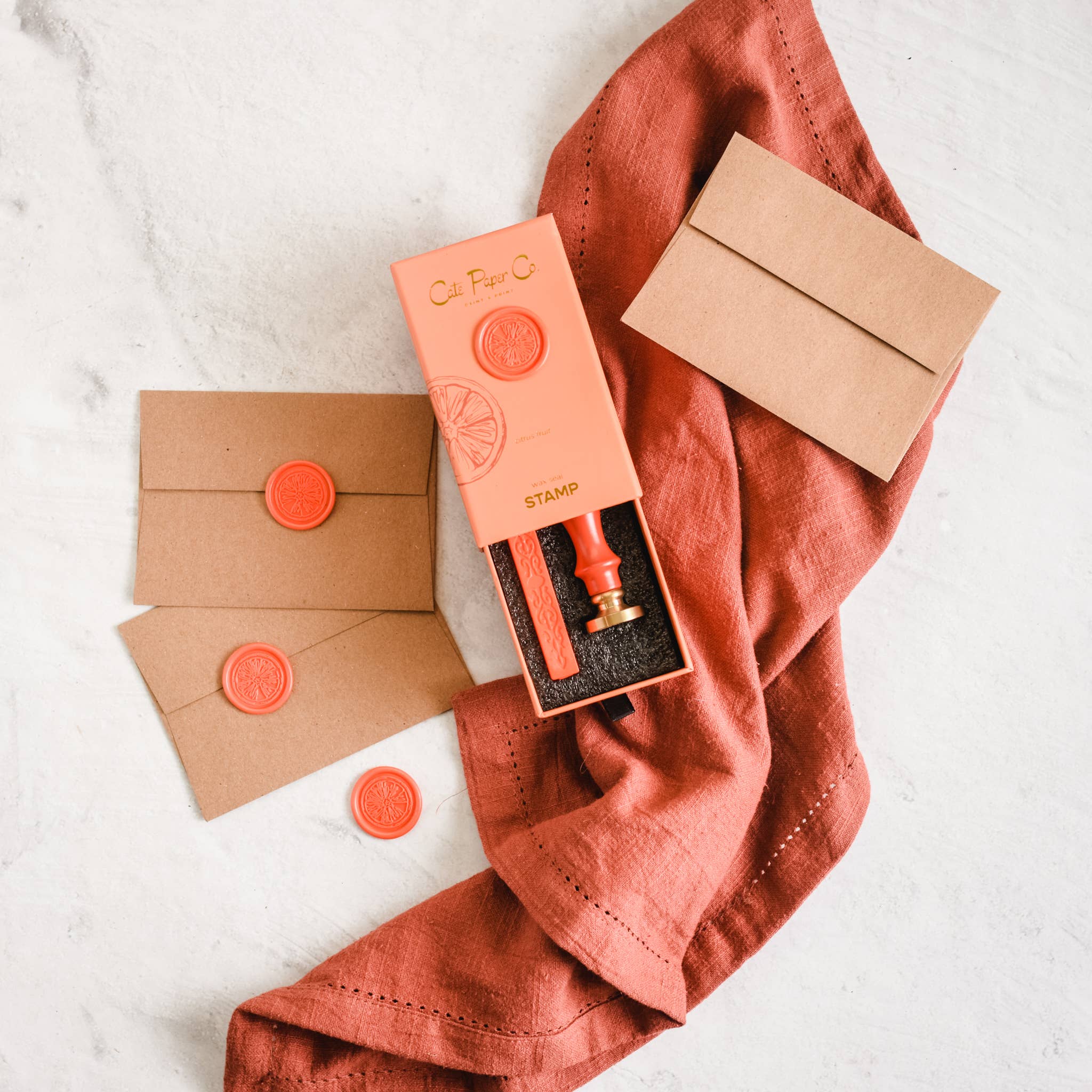 Wax seal stamp and wax stick set