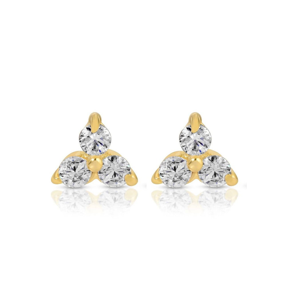 Triple Cluster Studs on Velvet Tag