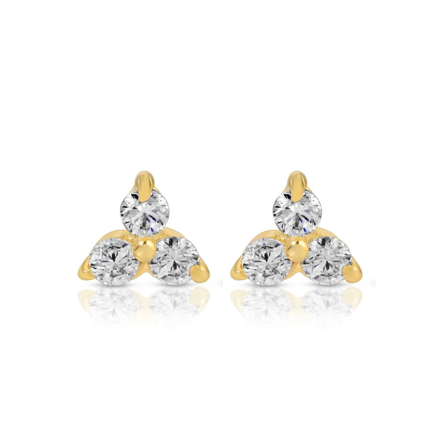 Triple Cluster Studs on Velvet Tag