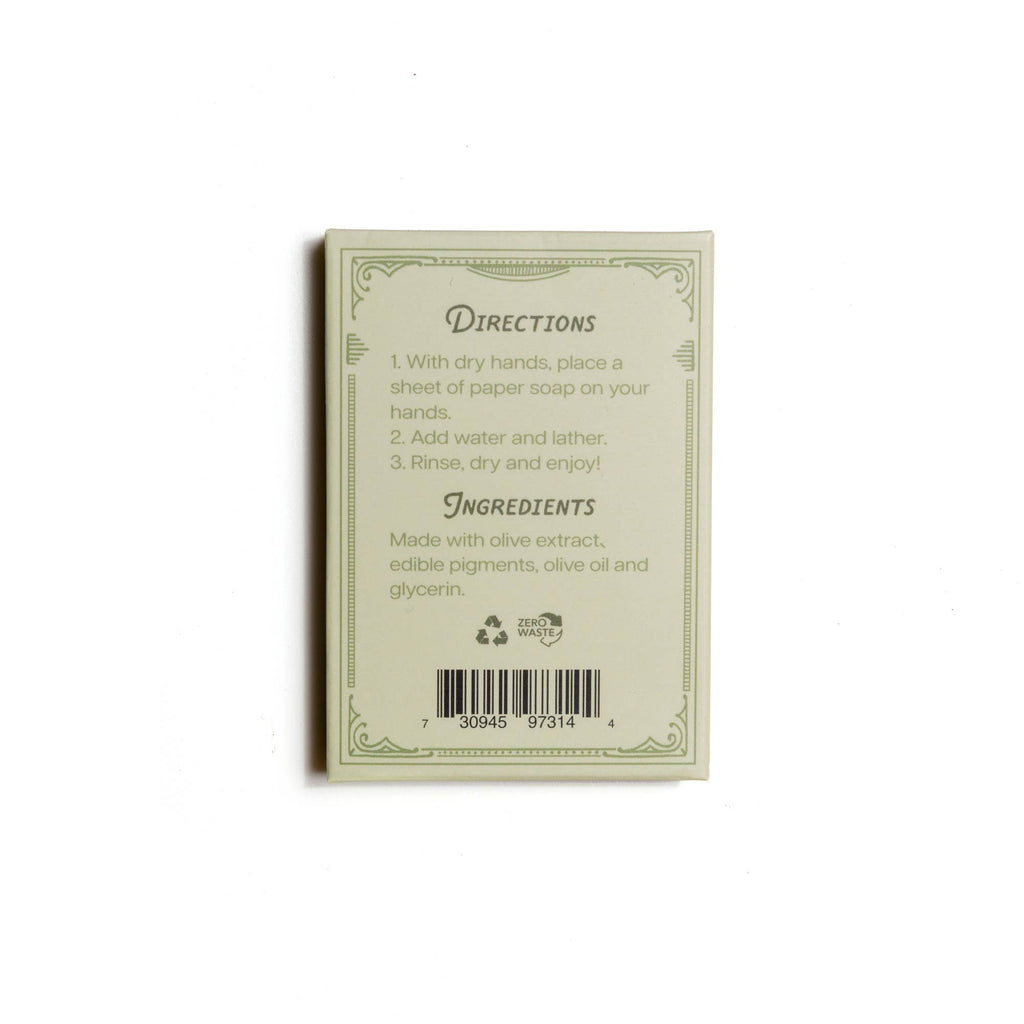 Paper Soap – Olive Oil, Travel Size, 50 Sheets